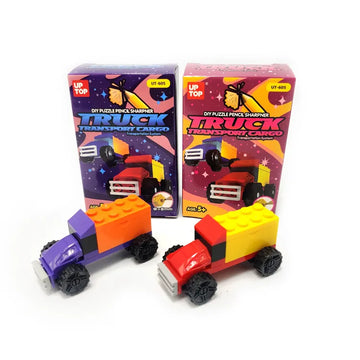 Cute Mini Truck Shape DIY Lego Pencil Sharpener Stationery for Kids (Random Colour)