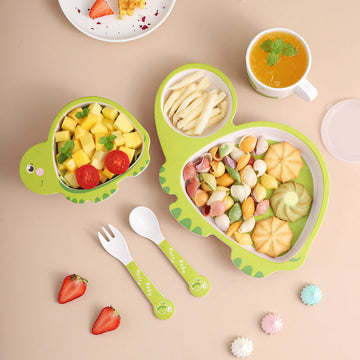 Turtle  Bamboo Fiber 5 Piece Feeding Set - 100% bamboo No Plastic