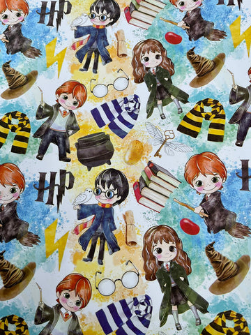 Colorful Harry Porter printed Gift Wrap- Set of 10