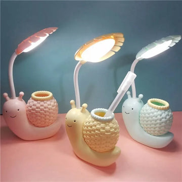 Cute snail Design Multifunctional USB Charging LED lamp with Pen Stand