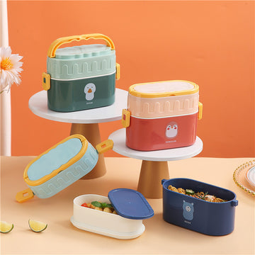 2 Compartment Air tight Tiffin with Handle & Push Lock (950ml )