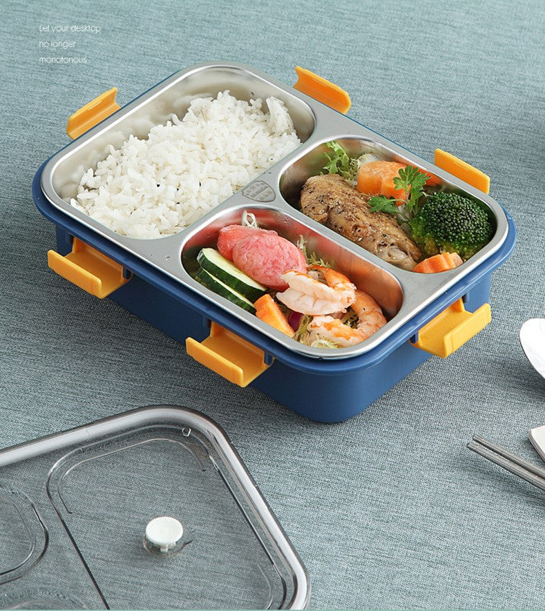Smile Insulated Lunch Box* 3 Grid Lunch Box Steel Spoon & Choopsticks  Capacity:-710ml
