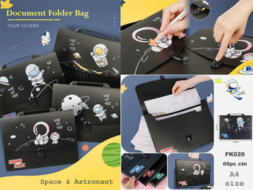 Space themed Professional File Folders for Certificates, Documents Bag Document Holder