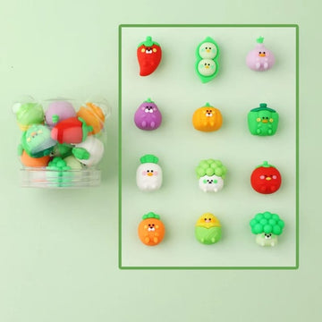 Cute 3d Vegetable Eraser in a Jar (12 pcs inside the jar)