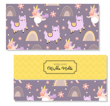 Personalised Envelope - Llama n Friends (20pcs) (PREPAID ONLY)