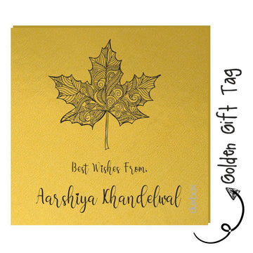 Golden Gift Tag - Maple Leaf (PREPAID)