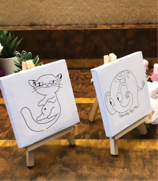 Art Lover Mini Canvas Cartoon Design Coloring Canvas Little Art Gallery for Kids