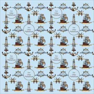 Personalised Wrapping Paper - Nautical (10pcs) (PREPAID ONLY)