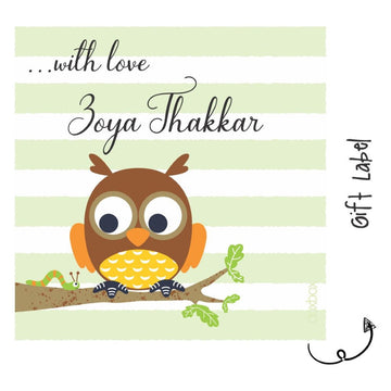 Gift Labels - Owl on a branch (24pcs) (PREPAID ONLY)