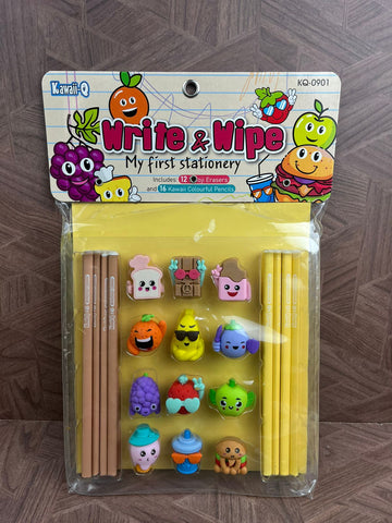 Fun & Amazing Write & Wipe Pencil Set with Note Book