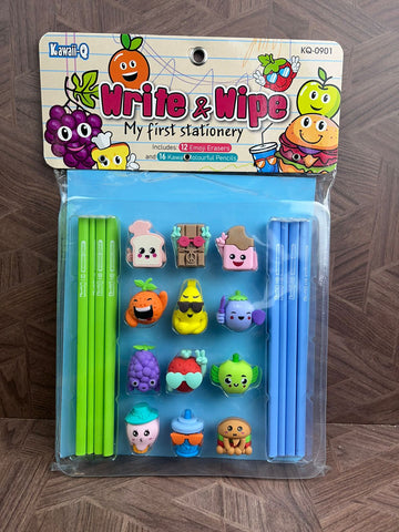 Fun & Amazing Write & Wipe Pencil Set with Note Book