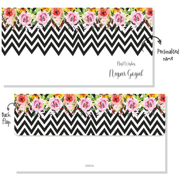 Envelope- Black Zig Zag Floral (20 pcs) (PREPAID ONLY)
