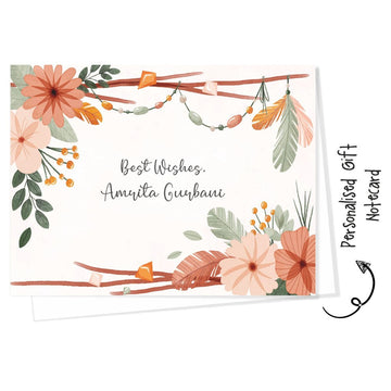 Personalised Gift Notecard - BoHo Flower (18pcs) (PREPAID ONLY)