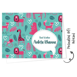 Personalised Gift Notecard - Animal Fun (18pcs) (PREPAID ONLY) (Dispatch in 5-6 Days)