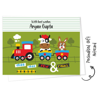 Personalised Gift Notecard - Cow & Rabbits (18pcs) (PREPAID ONLY)