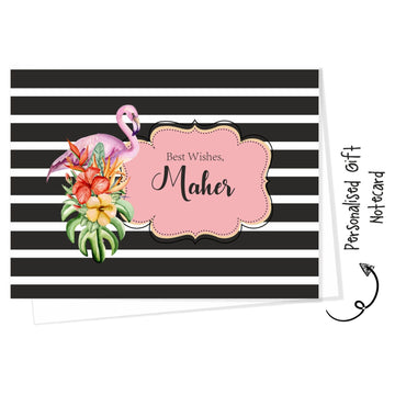 Personalised Gift Notecard - Flamingo (18pcs) (PREPAID ONLY)