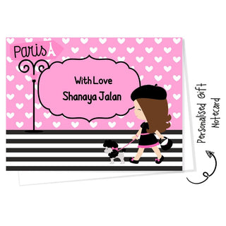 Personalised Gift Notecard - Paris Dog (18pcs) (PREPAID ONLY)