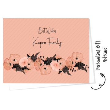 Personalised Gift Notecard - Peach Floral (18pcs) (PREPAID ONLY)