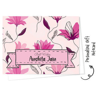 Personalised Gift Notecard - Pink Tulips (18pcs) (PREPAID ONLY)