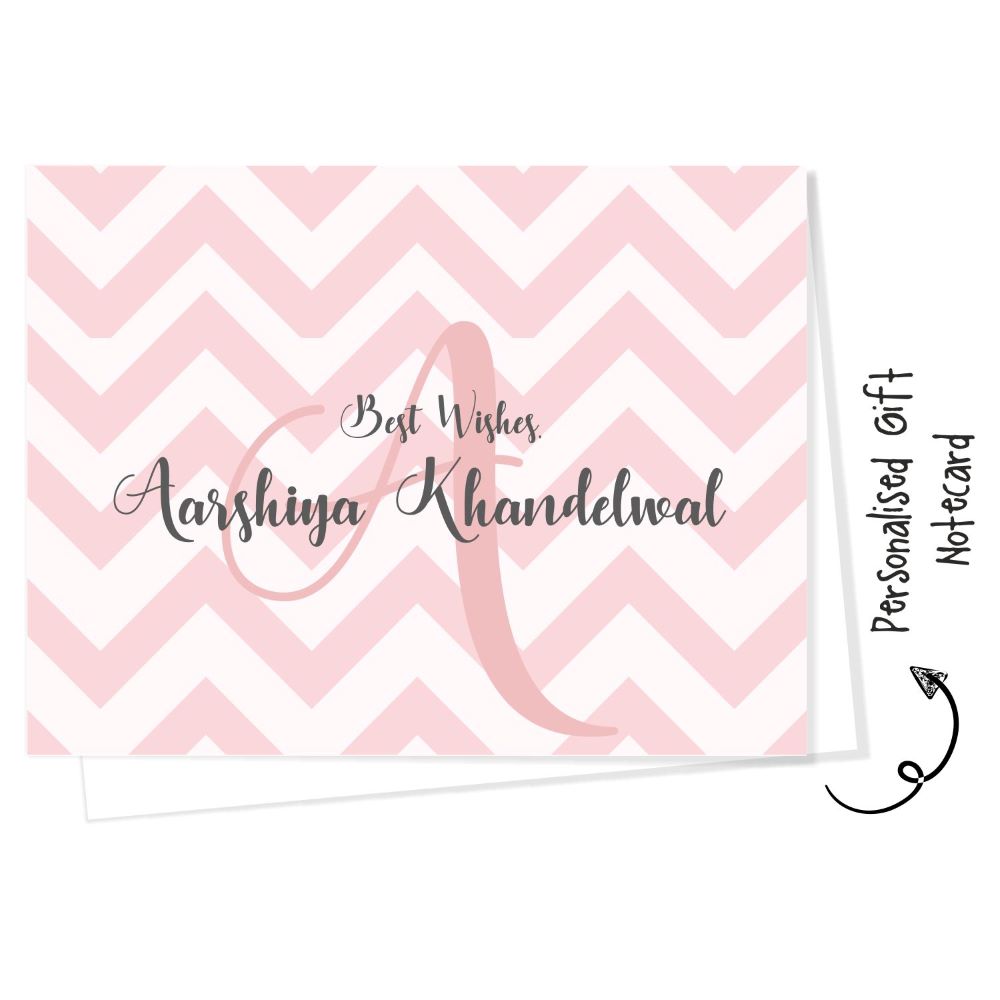 Personalised Gift Notecard - Pink Zigzag (18pcs) (PREPAID ONLY)
