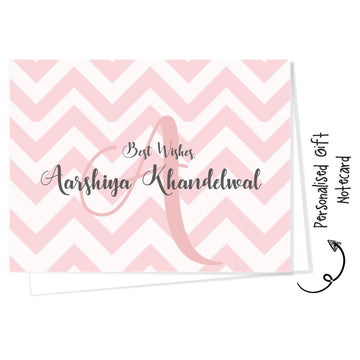 Personalised Gift Notecard - Pink Zigzag (18pcs) (PREPAID ONLY)