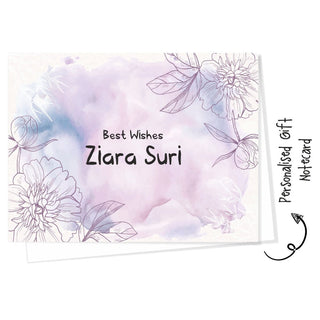 Personalised Gift Notecard - Purple Powder Flower (18pcs) (PREPAID ONLY)