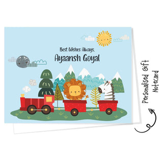 Personalised Gift Notecard - Train Animals (18pcs) (PREPAID ONLY)