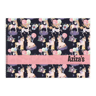 Personalised Sketchbook - Unicorn Pattern (PREPAID)