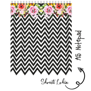 Personalised Notepad - Black Zig Zag - (PREPAID ORDER)