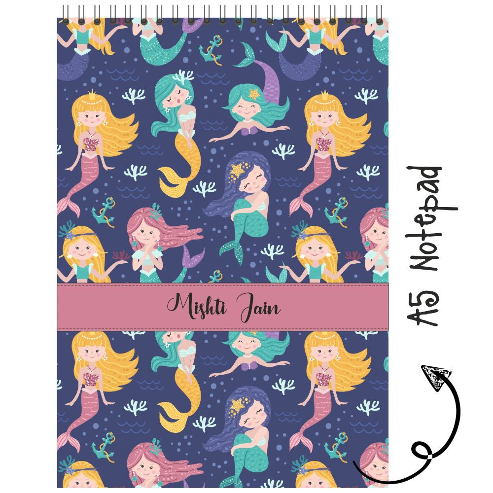 Personalised Notepad - Mermaid Pattern - (PREPAID ORDER)