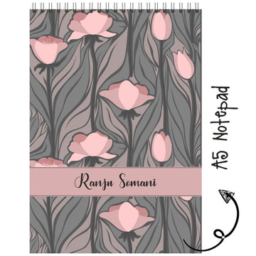 Personalised Notepad - Peach Roses - (PREPAID ORDER)