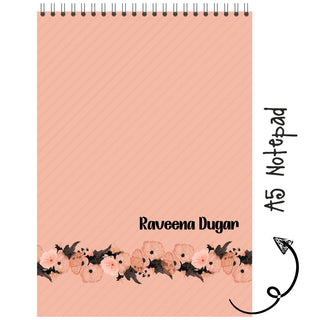 Personalised Notepad - Peach Stripes - (PREPAID ORDER) (Dispatch in 5-6 Days)