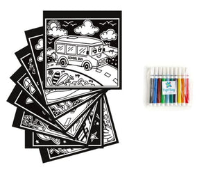 8 Velvet Cards – Travel Set with 10 Mini Sketch Pens