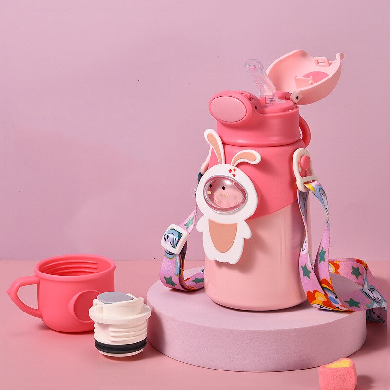 Premium Quality Cute Animal Theme Multifunctional Water Bottle With Lo