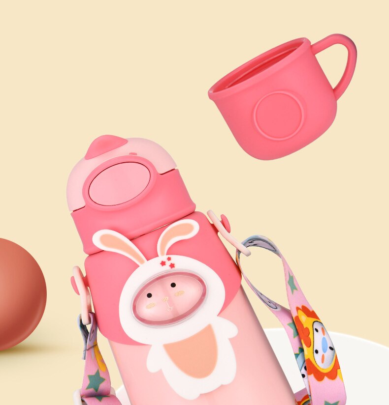 Premium Quality Cute Animal Theme Multifunctional Water Bottle With Lo