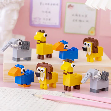 Cute Animal Shape Mini DIY Lego Pencil Sharpener Stationery for Kids (Random Design)