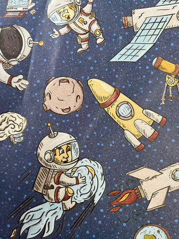 Beautiful  Space Travel printed Gift Wrap - Pack of 10
