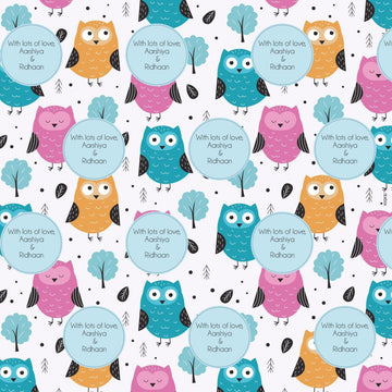 Personalised Wrapping Paper - Sweet Owls  (10pcs) (PREPAID ONLY)