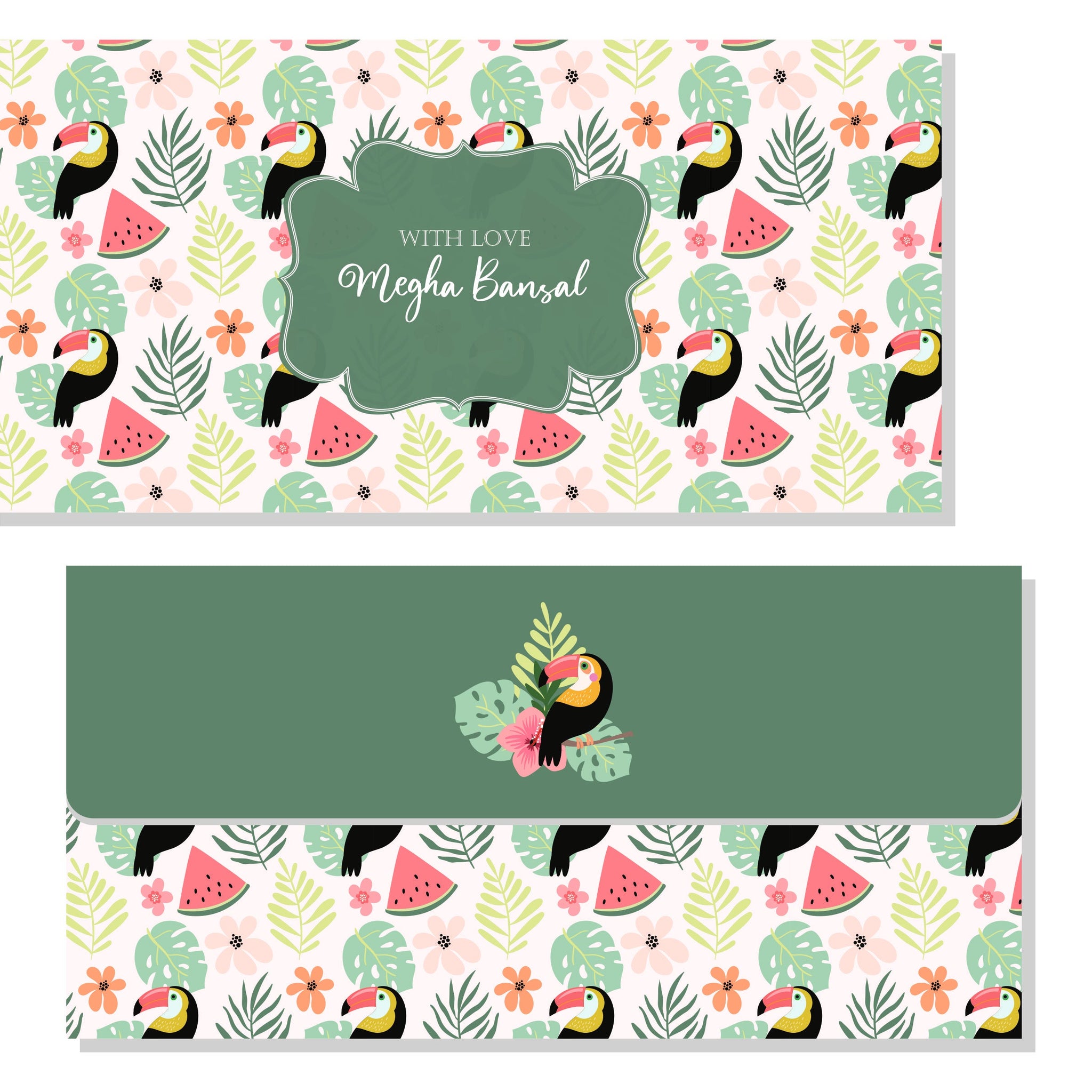 Personalized Envelope- Tropical Toucan (10pcs) (PREPAID ONLY)