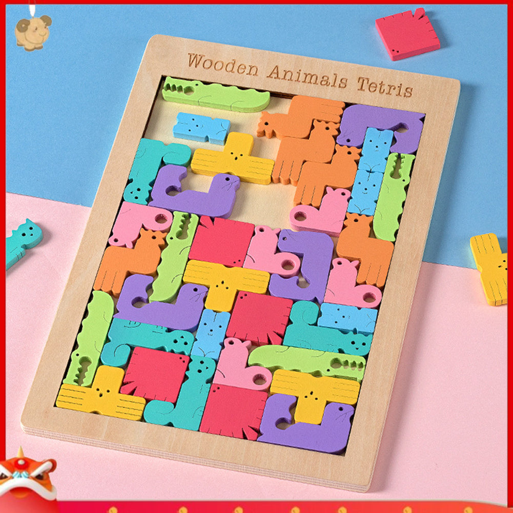Wooden Animals Tetris Puzzle