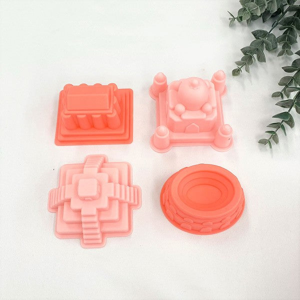 6 pcs Castle Clay or Sand Mold Kids Activity Toy Outdoor Kids Pretend Play Multishape