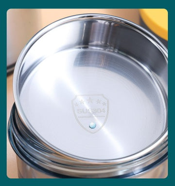 Double Layer Round Stainless Steel Lunch Box 900ml