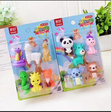 Jungle annimal eraser box -( Pack of 6 or 5 )Random animal