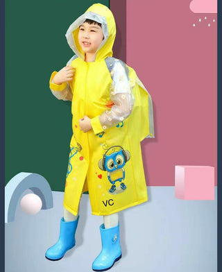 Children Cartoon raincoat Eco-friendly Rainwear Rain Gear with cap