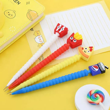 Cute Mechanical Pencils with cute toppers fast food (pack of 2)