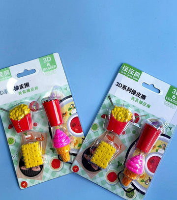 Fast Food Eraser, Eraser for Kids Stylish(Random Design)