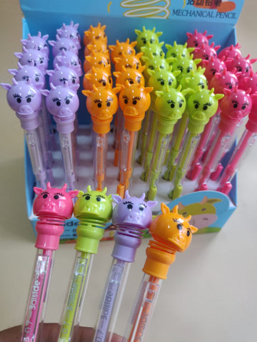 Cute Colourful Spring head Cow Pencil -2 pc