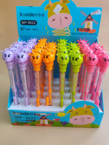 Cute Colourful Spring head Cow Pencil -2 pc