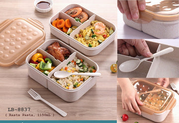 Wheat Straw eco friendly 3 Containers Lunch Box - 1150ml