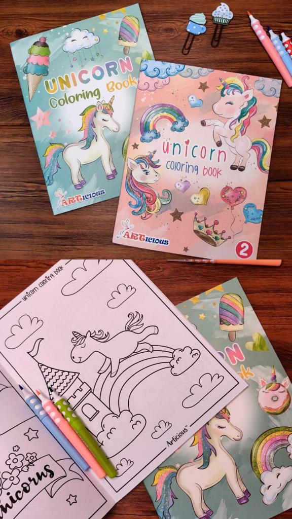 unicorn colouring book